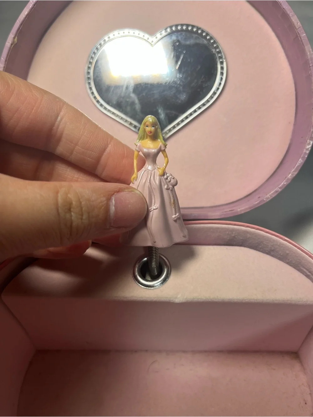 Vintage 2002 Barbie Music Jewelry Box Heart Shaped Pink‎ Tested Works